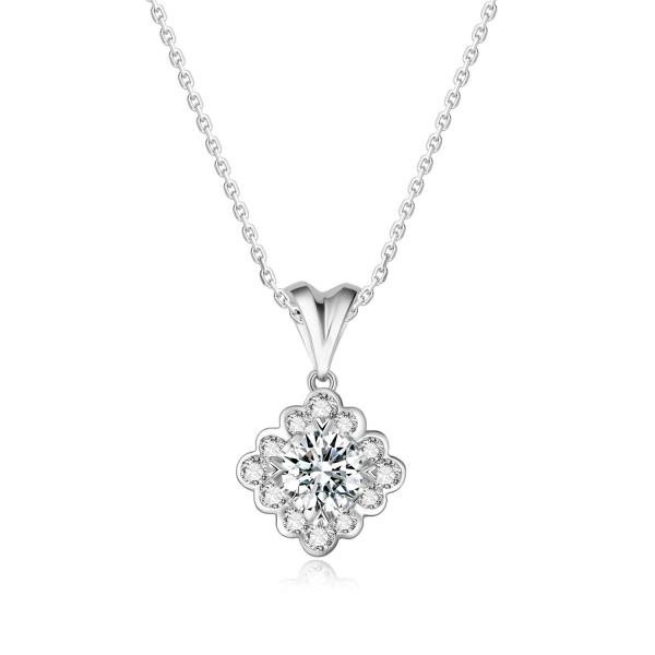 Beautiful Design 18k Gold Lab-Grown Diamond Pendant White Diamond Jewelry For