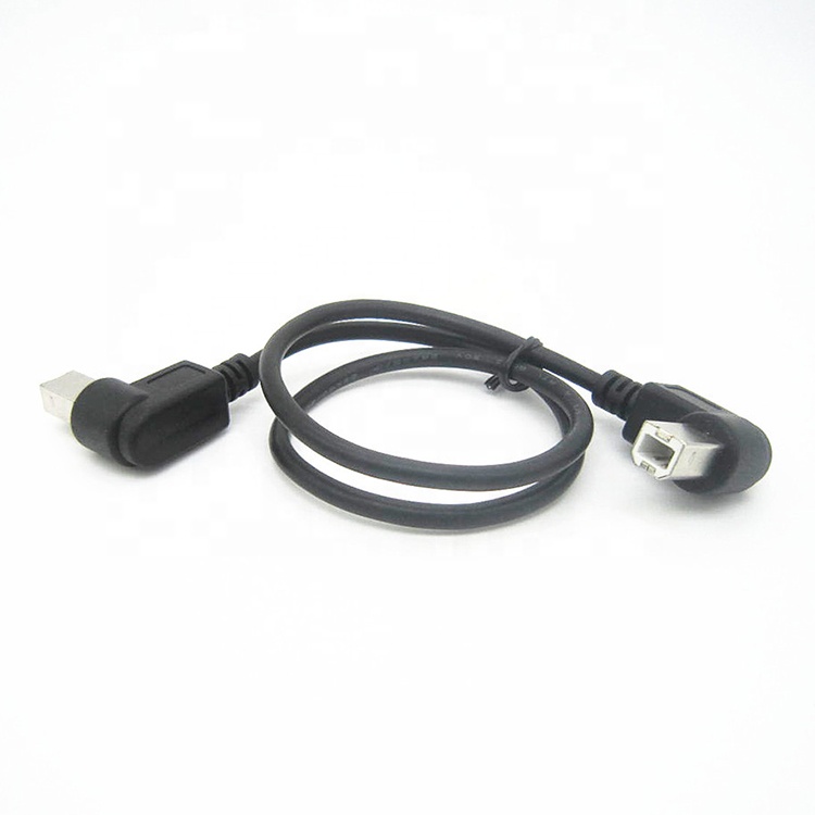 Customization 90 Degree Right Angle Male to Male USB B Cable