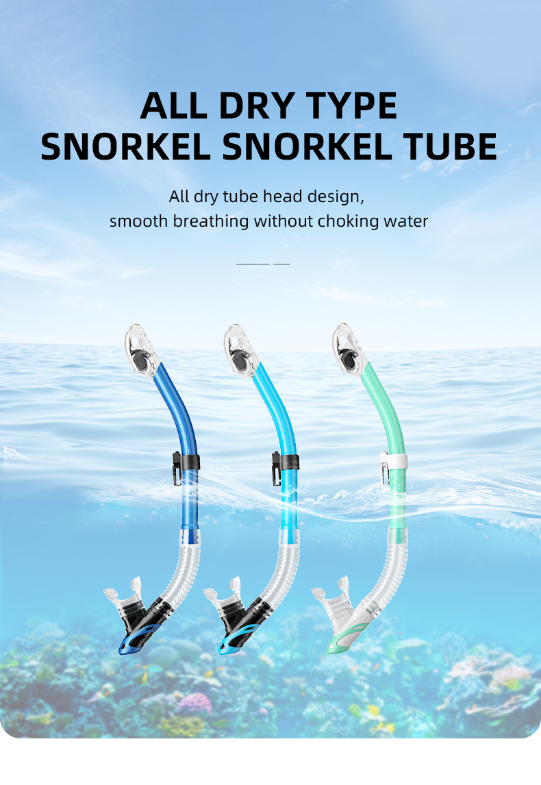 Full Dry Underwater Snorkel Breathing Tube Pipe For Outdoor Swimming Pool