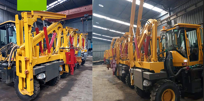 Hydraulic Hammer Pile Driver Machine For Highway Guardrail Installation