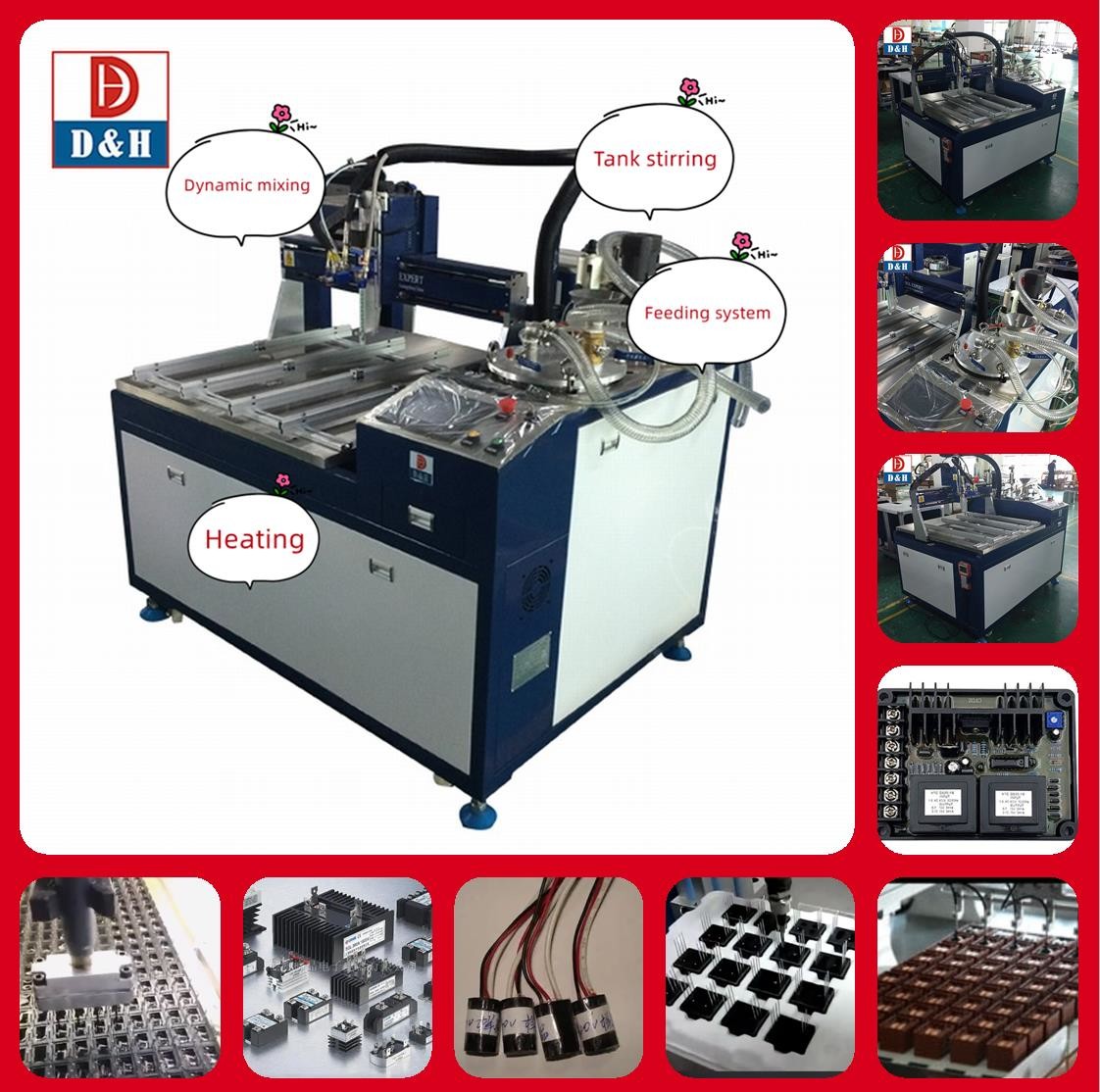 3 Axis Automatic Ab Glue Potting Machine Vertical Installation Electric Driven Type