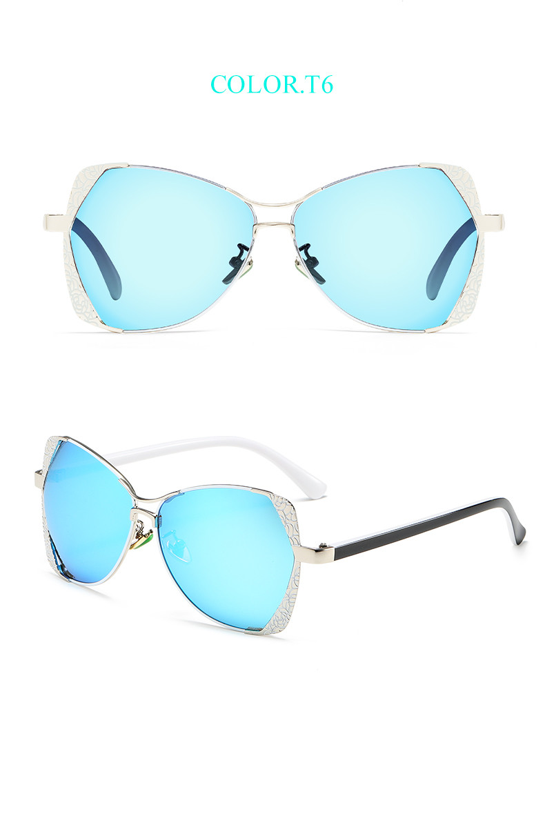 UV400 TAC Retro Metal Polarized Sunglasses 60MM Lens Frame Engraving