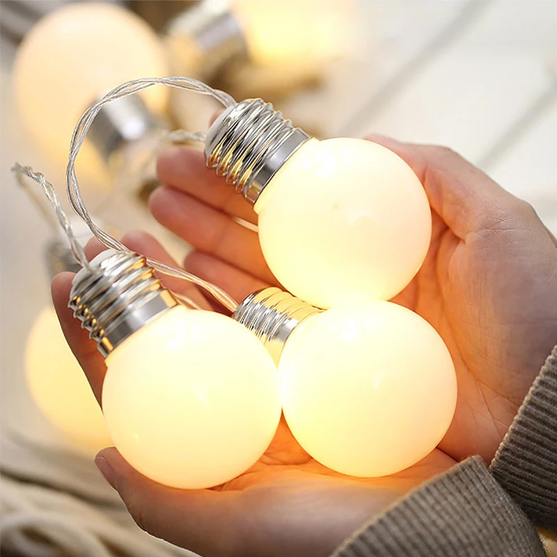 Battery LED string light Outdoor Warm White Fairy Lights Garland G50 Bulbs Garden Patio Wedding Christmas Decoration Lighting