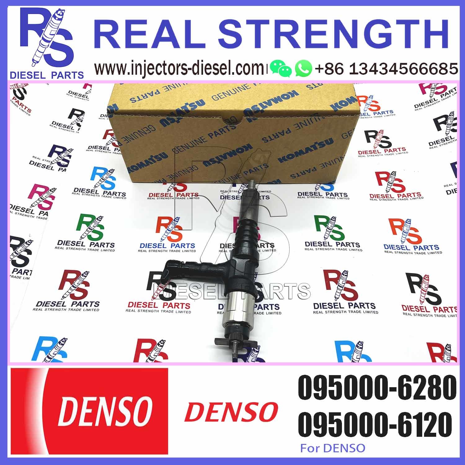 Huida Excavator 12V140E-3 Engine Fuel Injector 095000-6280 6219-11-3100 with Stock Available