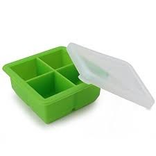Fancy reusable silicone 4 square ice cube tray high quality silicone food gtade ice mold bar tool wine tool