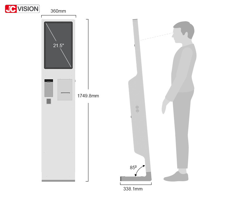 21.5inch Self Service Kiosk Touch Screen Monitor Kiosk For Fast Food Restaurant