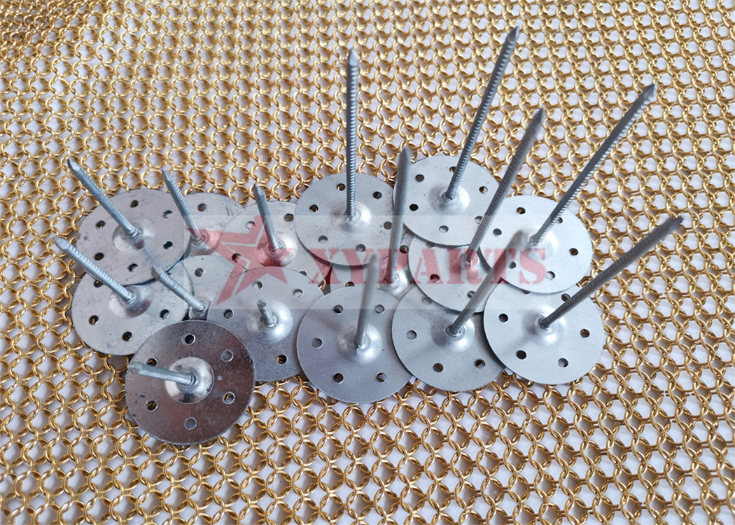 Stainless Steel Perforated Base Insulation Fixing Pins For Securing Rock Wool To Gypsum