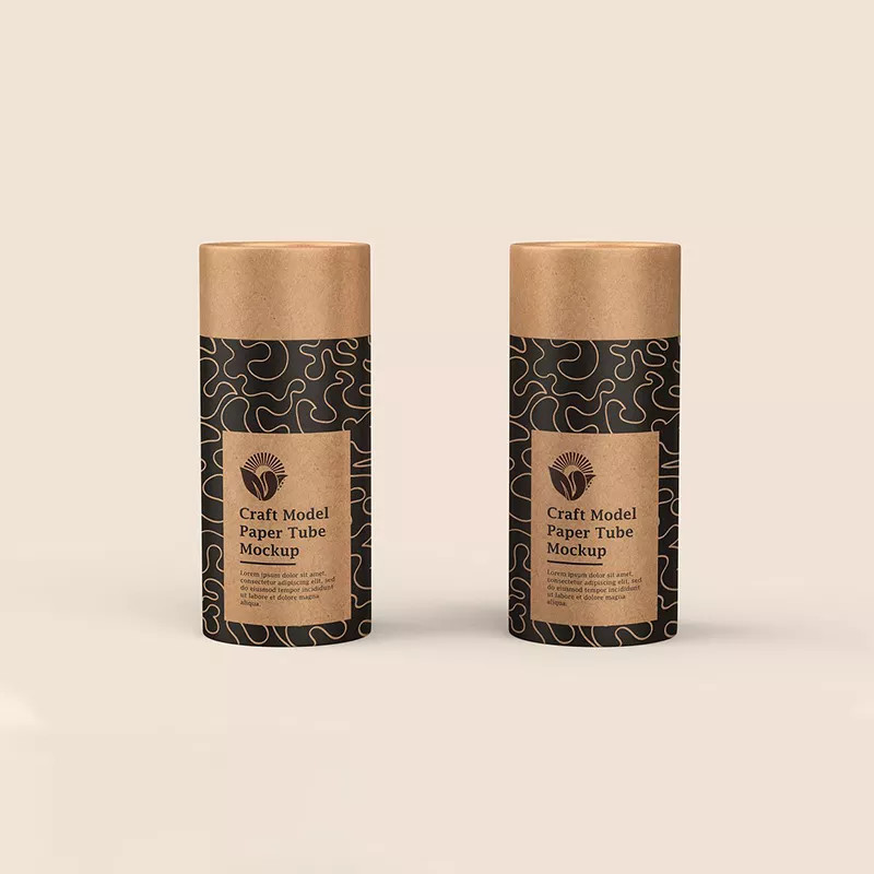 Coffee Bean Packaging Cylinder Round Paper Container Biodegradable Empty