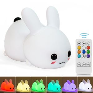 China Rechargeable Rabbit Silicone Night Light Lamp Multipurpose Durable on sale