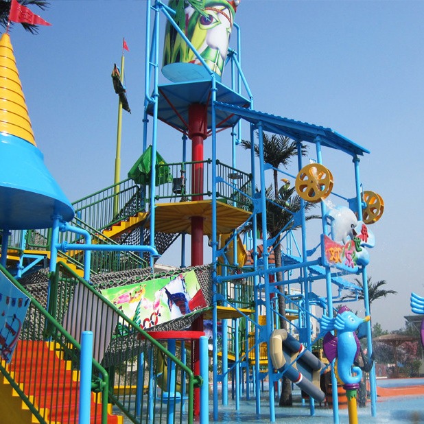 Big Water House, Aqua Playground Equipment, Steel Aquatic Play Structures