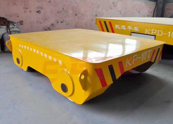 Manual Industrial Cargo Transport Forklift Towing Trolley On Rails Or Concrete Ground