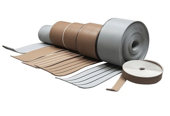 190*5*25000mm PVC Synthetic Teak Marine Decking for Boat Flooring at Competitive