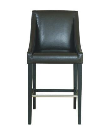 Beech wood brown pu upholstery barstool/counter stool with metal bars,fashion