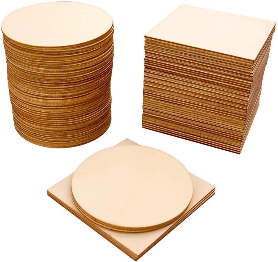 Unfinished Wood Slices Blank Wood Chips for Handicrafts Home Decoration Wooden Coasters and DIY Crafts