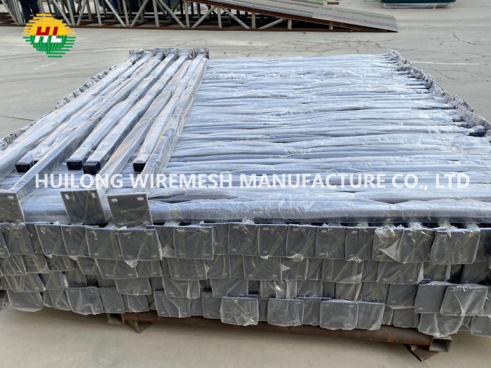Double Galvanized Welded Wire Mesh Fence Rigid Panel With Square Post
