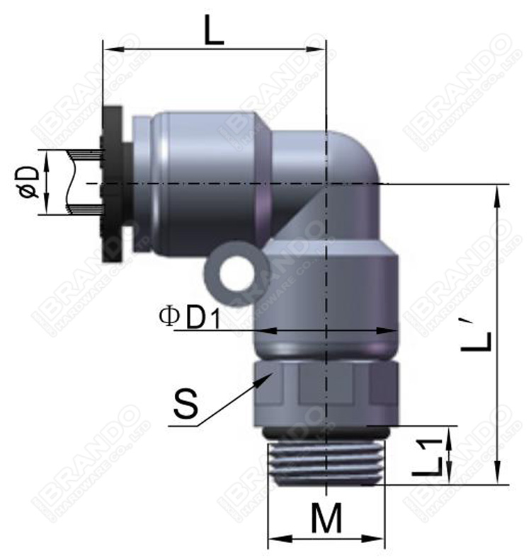 PL Push To 90 Degree Male Elbow Pneumatic Hose Fitting 1/8" 1/4" 3/8" 1/2"
