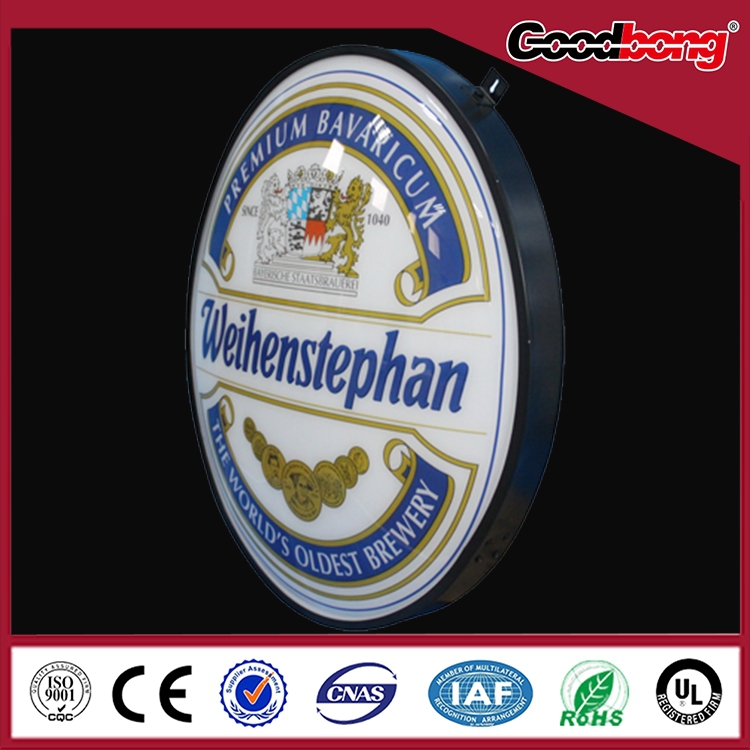 Newest Design Round Light Box Acrylic Signage Double Sided