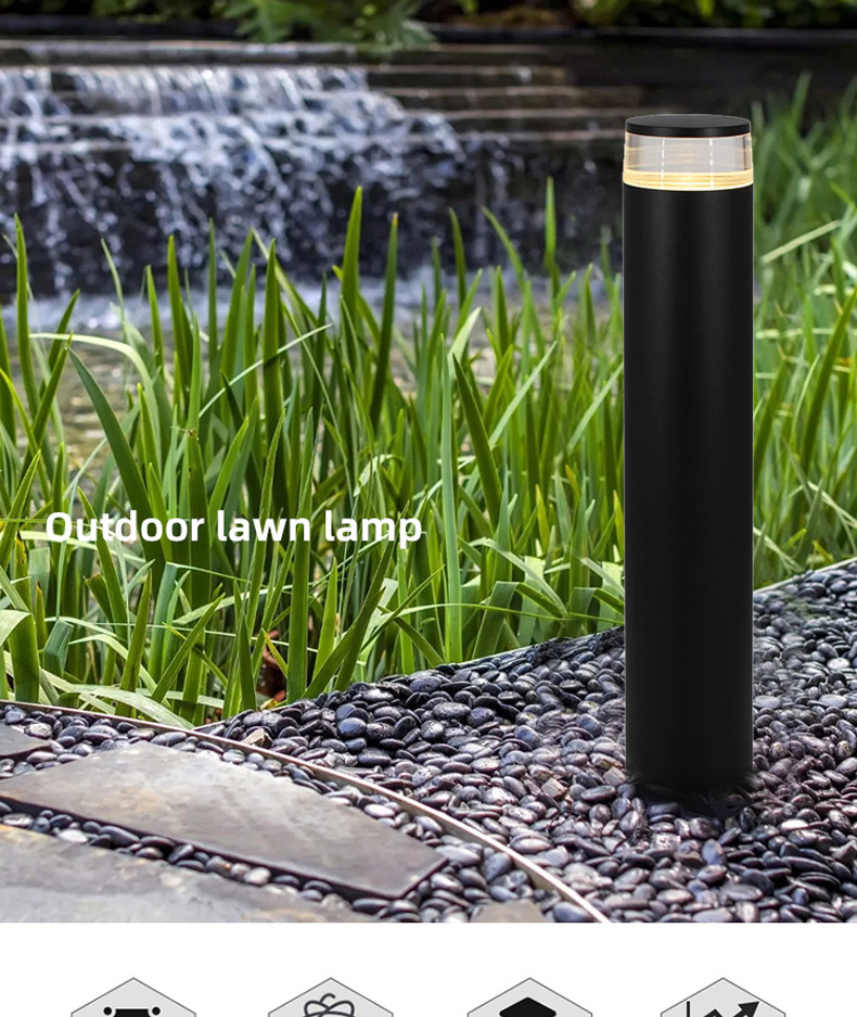 In Ground LED Lawn Lights Aluminum Acrylic 100x100x600MM 7 Watt Floor Wall Lawn