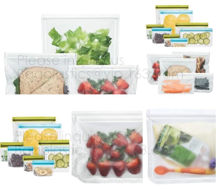 Reusable Silicone Food Storage Bag Washable Silicone Fresh Bag for Fruits Vegetables Meat Preservation bagplastics bagea