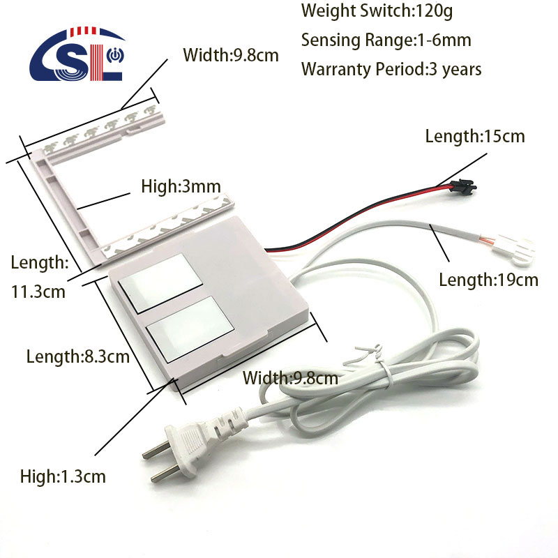 24W Smart LED Dual Touch Dimming Sensor With Built-In Power Supply for Single/Three Color Control and Defogging