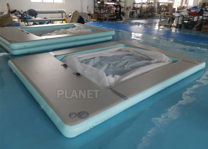 1000D Double Wall Fabric Floating Water Anti-jellyfish Pool Inflatable Sea Swimming Pool With Netting Enclosure