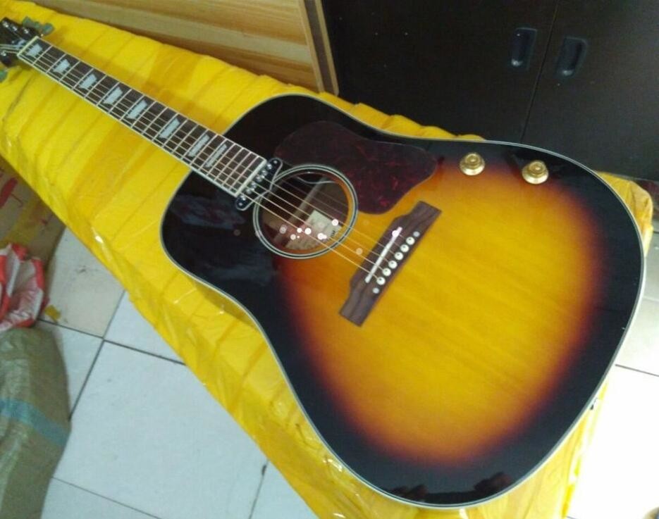 2018 New 3 tones Chibson G160E Acoustic guitar sunburst John Lennon G160 electric acoustic guitar