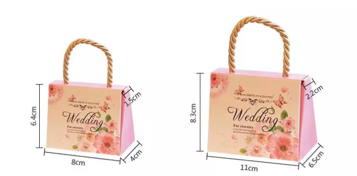 200gsm Mini Wedding Paper Gift Bag Glossy Lamination Bridesmaid Paper Bag