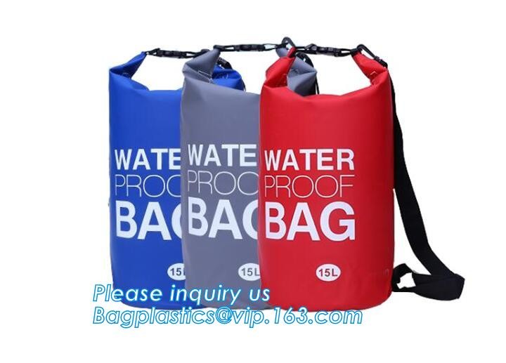 promotion 10L,20L,30L PVC tarpaulin ocean pack floating dry bags with shoulder strap front pocket, Swimming Floating Wat