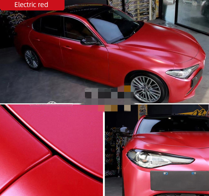 Water Resistant Long Lasting Electric Red Car Vinyl Wrap Swipeable Bubble Free