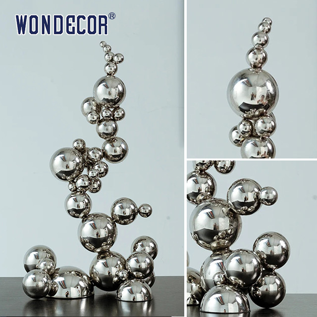 Indoor Abstract Art Decoration Metal Stainless Steel Ball Sculpture