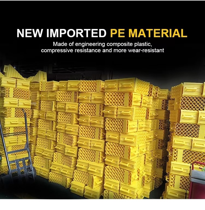 Yellow Plastic HDPE Road Safety Equipment Car Wheel Stopper