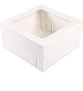 Small Treats White Bakery Cookie Boxes with Window 4x4x2.5 Inches Customized Packaging