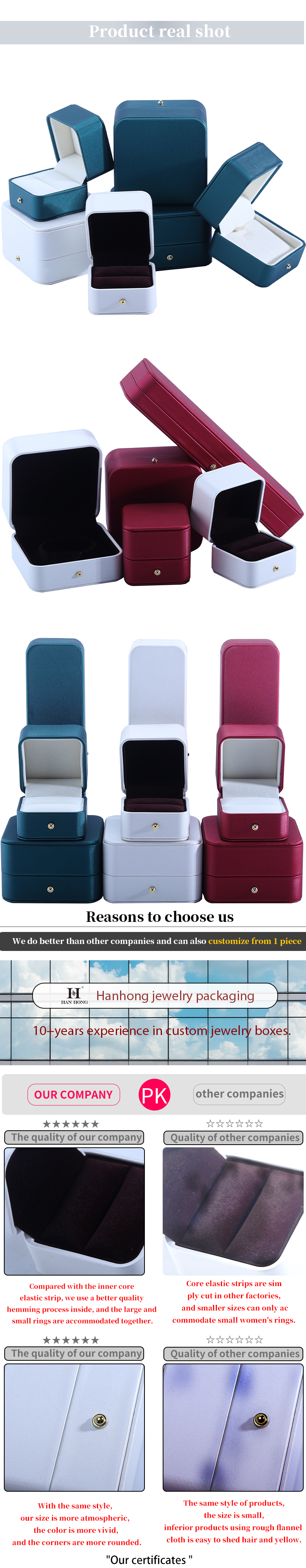 Newest Design Jewelry Packaging Box for Custom Logo Earrings Rings and Necklaces
