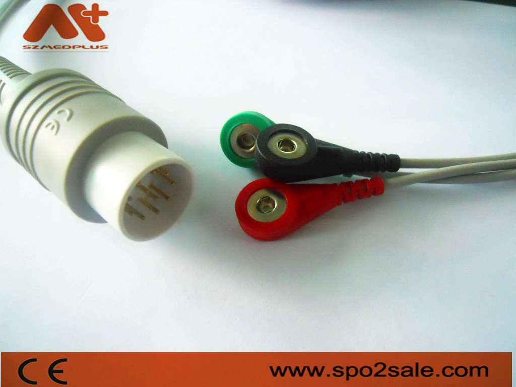 11 Pin Nihon Kohden ECG Cable 3 Lead CB-72353P For TEC Sery