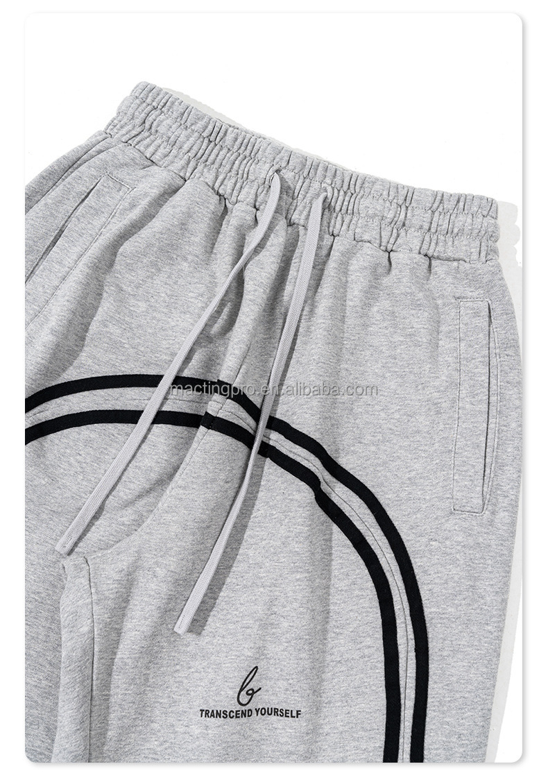 Custom Streetwear Cotton French Terry Stacked Flare Sweatpants Joggers with Acid Wash