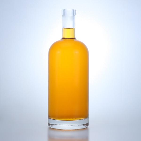 500ml 700ml Popular Shaped Transparent Liquor Glass Bottle for Whisky Rum Gin