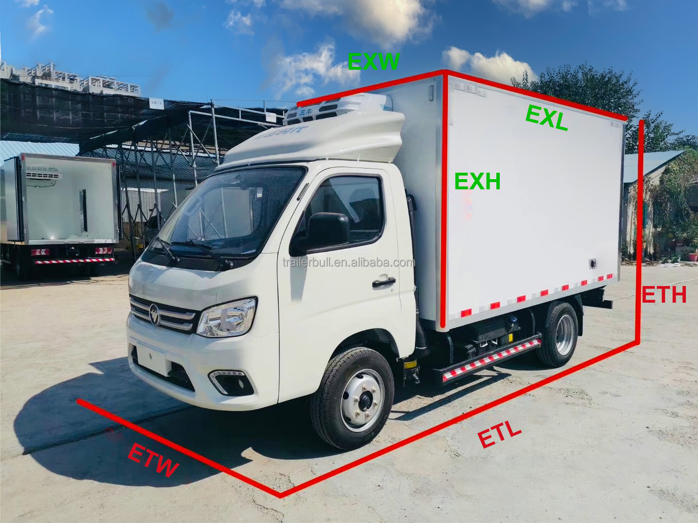 Fuel 20ft FRP Refrigeration Truck Box Body For Howo Shacman Models 5 Fold EPDM Sealing