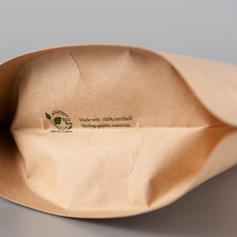 Compostable Biodegradable Stand Up Pouch kraft pouch bags flat bottom bags, gusset bags, spout pouch