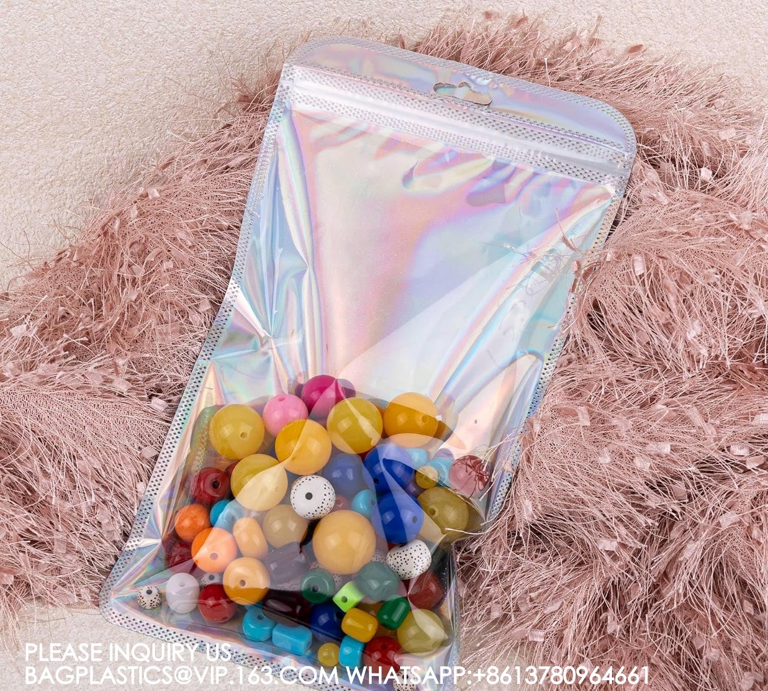 Holographic Packaging Bags Resealable Foil Pouch Bag For Jewelry Makeup Brush Lash Packing, jewellery Bags