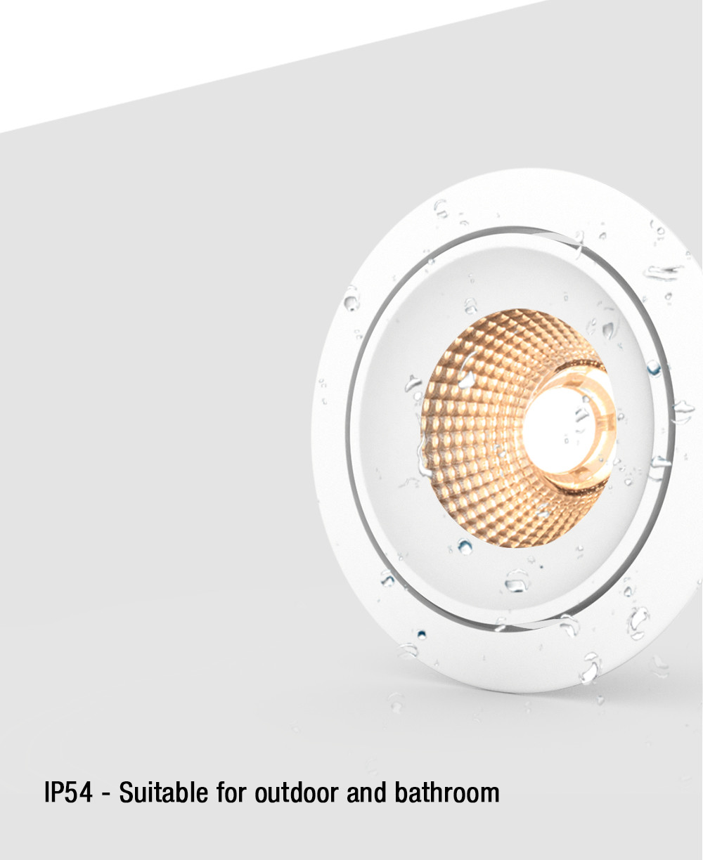 9w 10w IP54 CCT Changeable Dim To Warm Downlight Gypsum Plaster