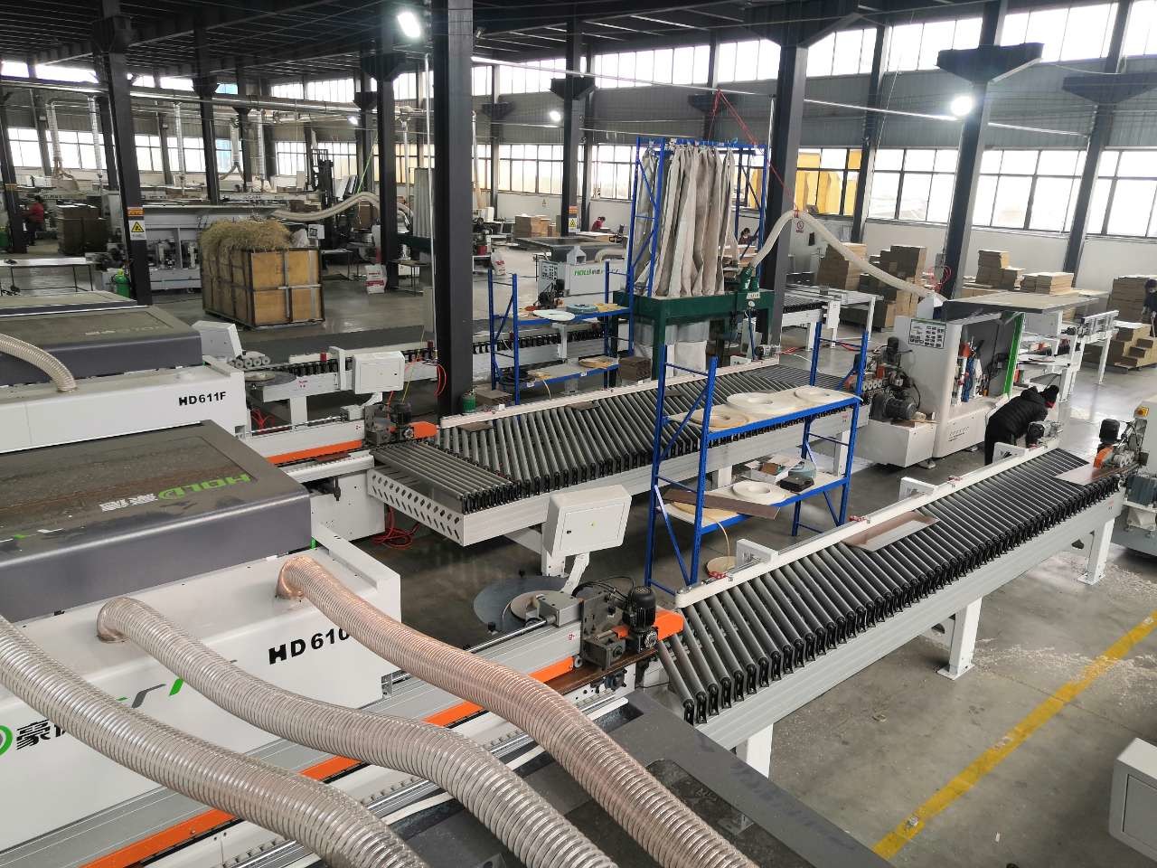 300X300 Two Sided Panel Furniture Production Line Edge Banding Equipment