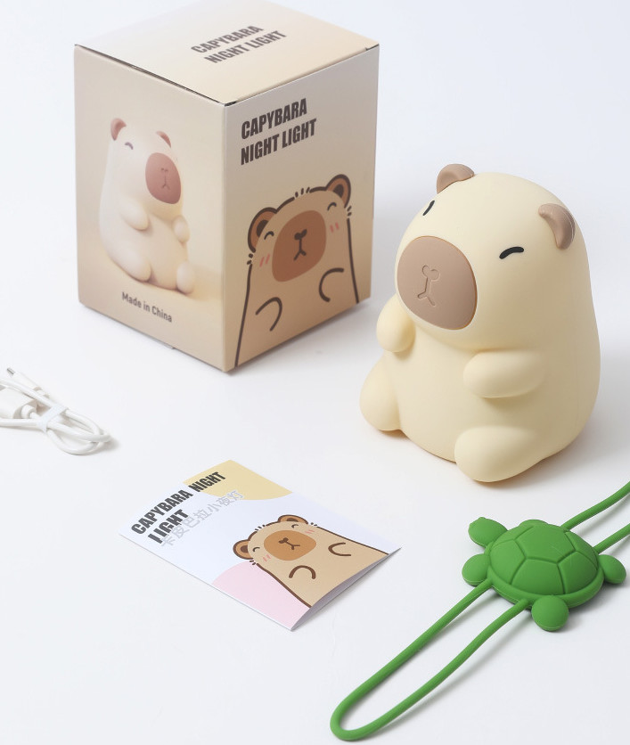 New Arrival Seven Color Silicone Capybara Night Lamp Birthday Gifts Night Light