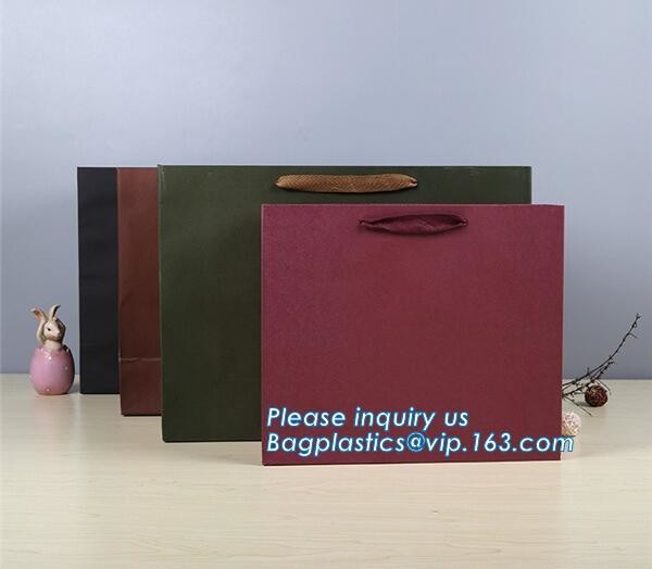 Luxury paper bags with handles Different Sizes,250gsm art paper shopping carrier bag custom printing with handle rope