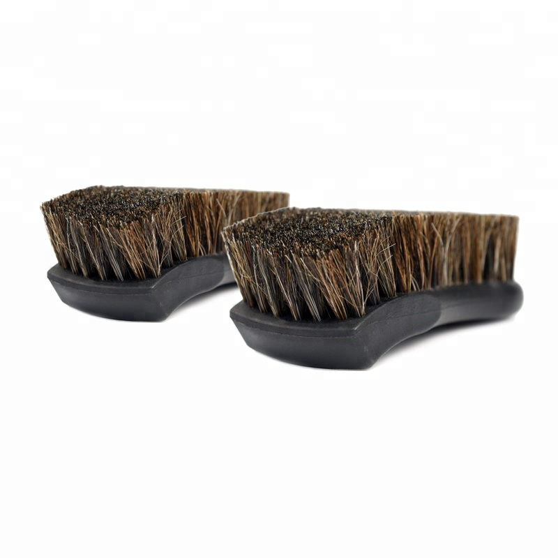 Mixed Bristle Horse Hair Leather Car Care Brush With Plastic Handle