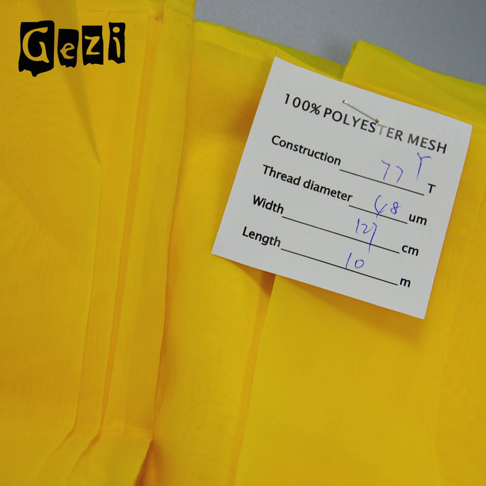 Printed Circuit Boards Polyester Printing Mesh , Flexible Yellow 110 Mesh Screen