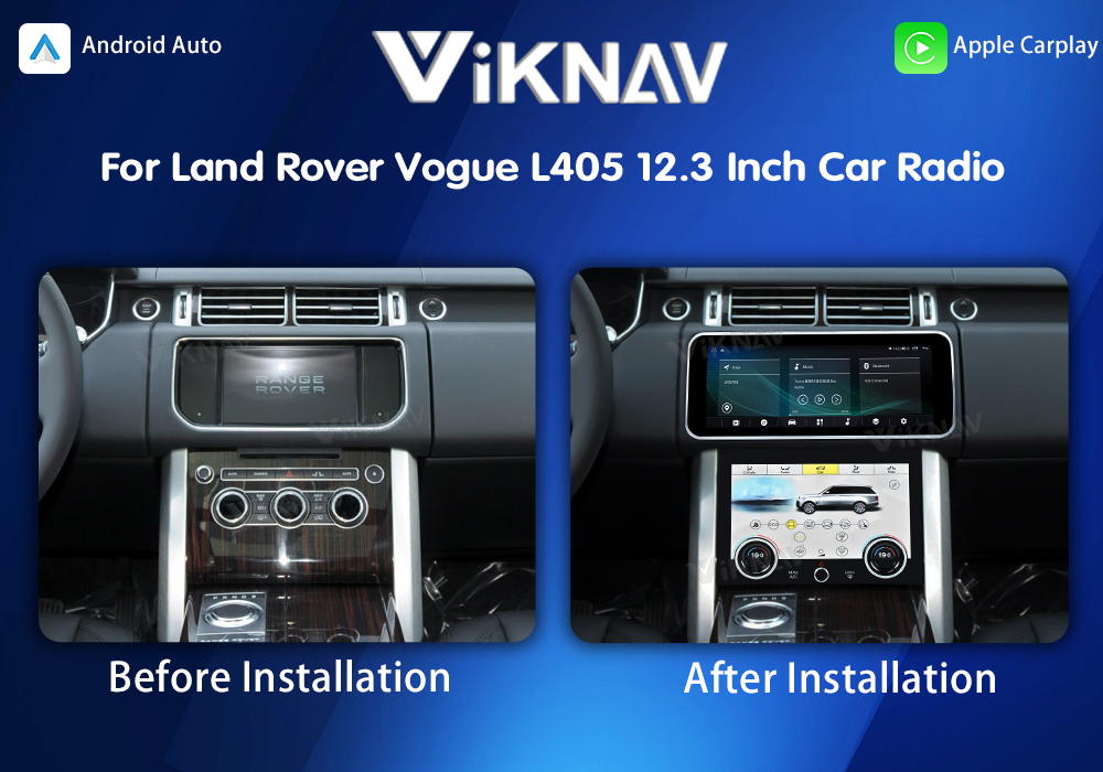 Viknav 12.3 Inch Touch Screen Car Radio For Land Rover Range Rover Vogue L405 2013-2017 Multimedia Player GPS Navigation Head Unit (Black)