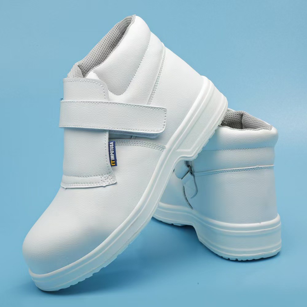 Steel Toe Nurse Safety Shoes Anti Smash Mid Top Flat Boots Unisex