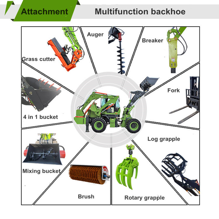6.5ton Multifunction 4x4 Elite machinery backhoe loader with auger