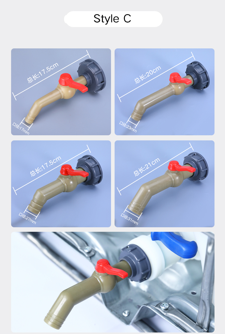 Easy-to- Farm Irrigation Plastic Valve for IBC Tank 1/2" 3/4" 1" Inch Manual Operation