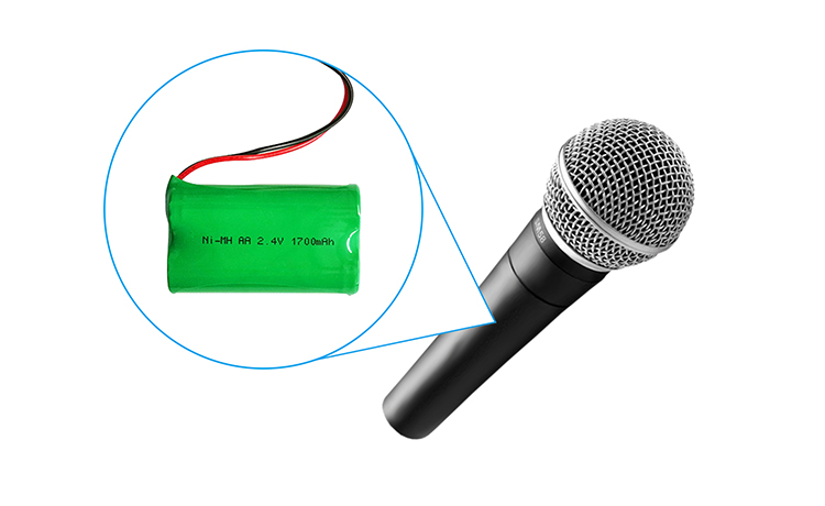 1700MAH 2.4V Rechargeable Nickel Cadmium Battery Pack Microphone Battery